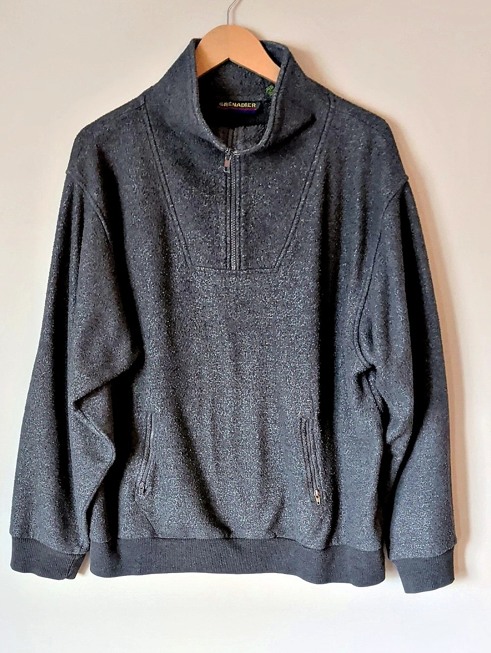 Bundle Of 2 Vintage 90s Grenadier Quarter Zip Fleece Pullover Gray XL